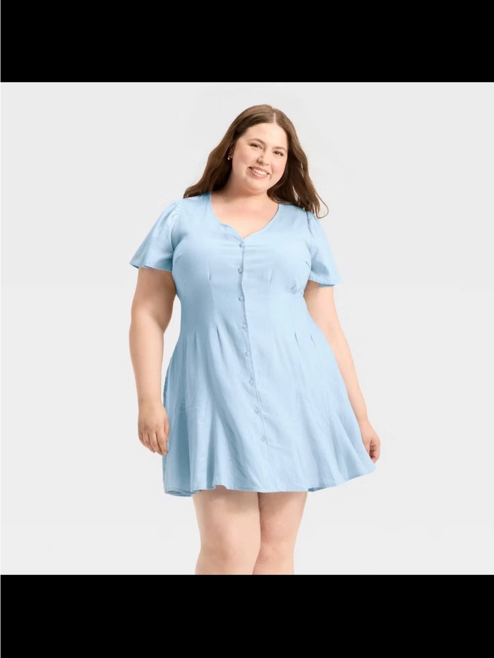 Universal Thread Light Blue Button-Front Mini Dress